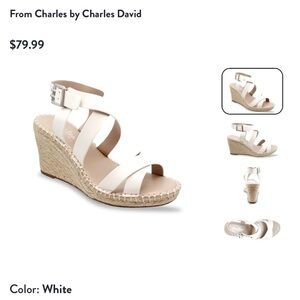 Charles by Charles David Eggshell White Norway Espadrilles Wedges Women’s Sz 9.5